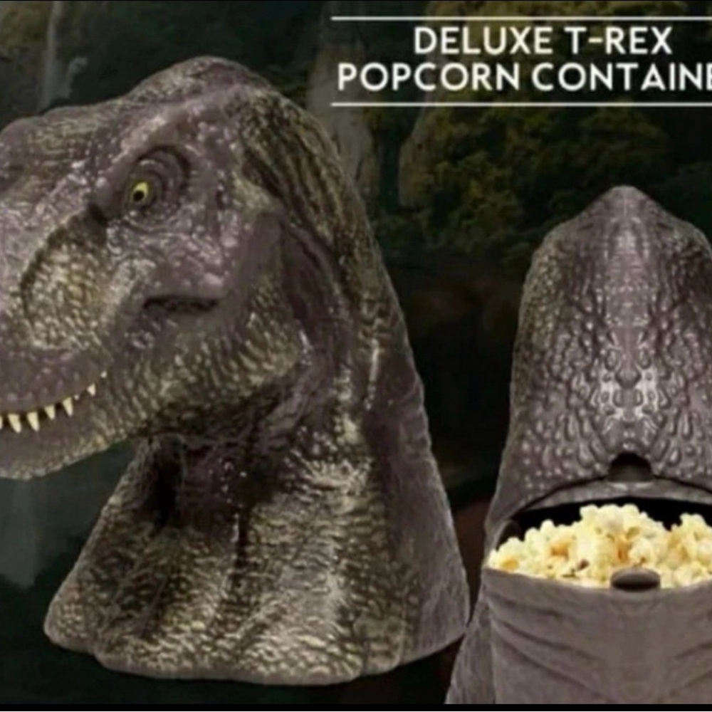 Jurassic World Rebirth 2025 T-Rex Dinosaur Head Popcorn Bucket